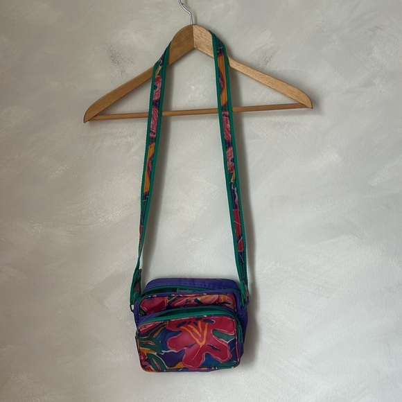 Vintage Ken Done Floral crossbody belt Bag y2k 90s - Picture 9 of 9